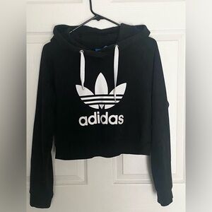 Adidas Women’s Crop Top Crew Neck Pullover Hoodie